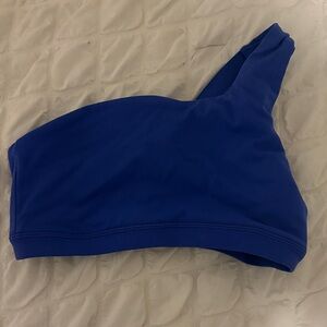 Blue One-Shoulder Crop Top